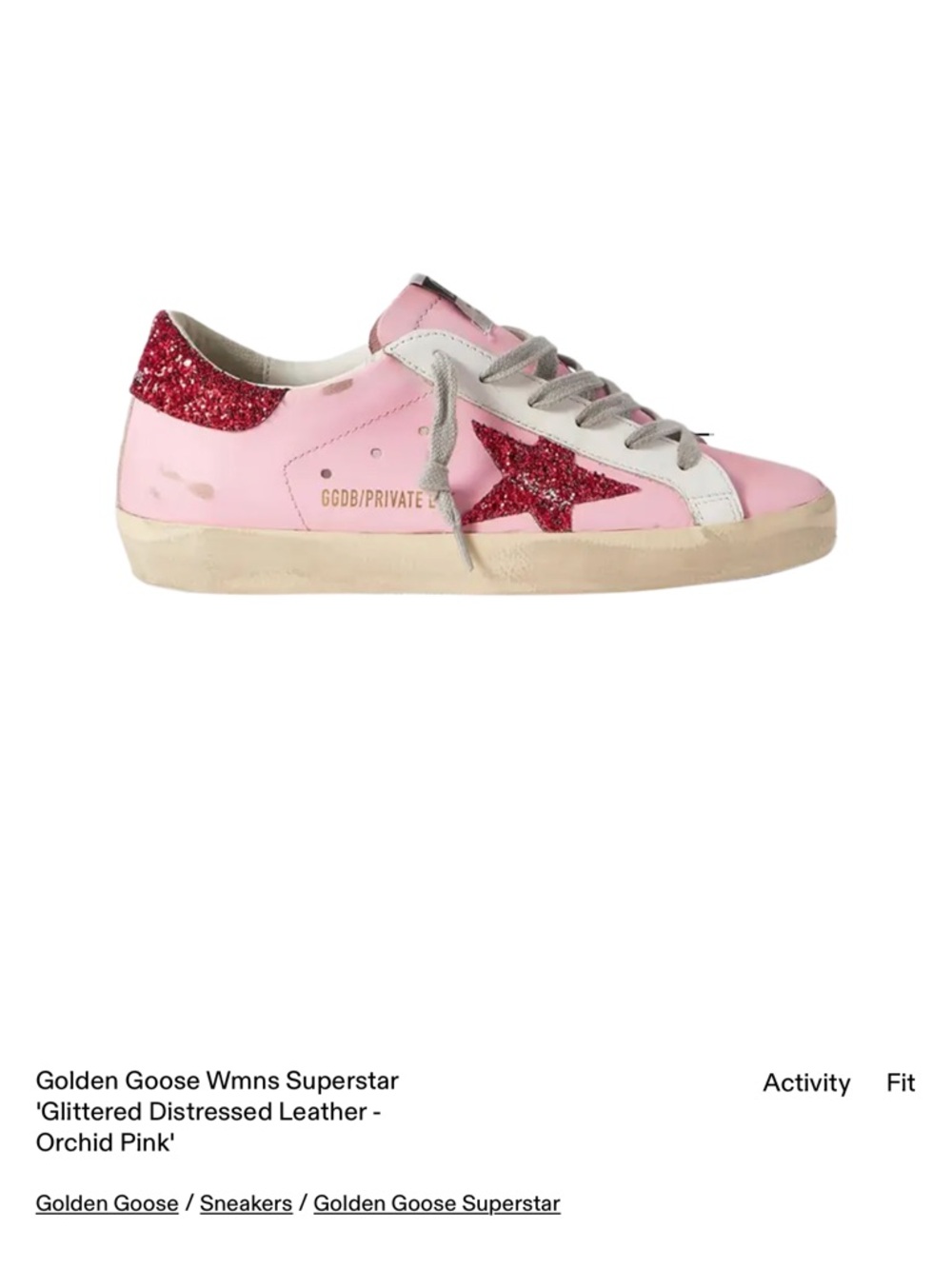 Golden Goose Pink Glitter Star Leather Sneakers
